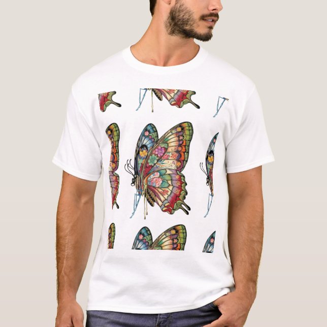 T-shirt avec design papillon et élégance en ap (Devant)