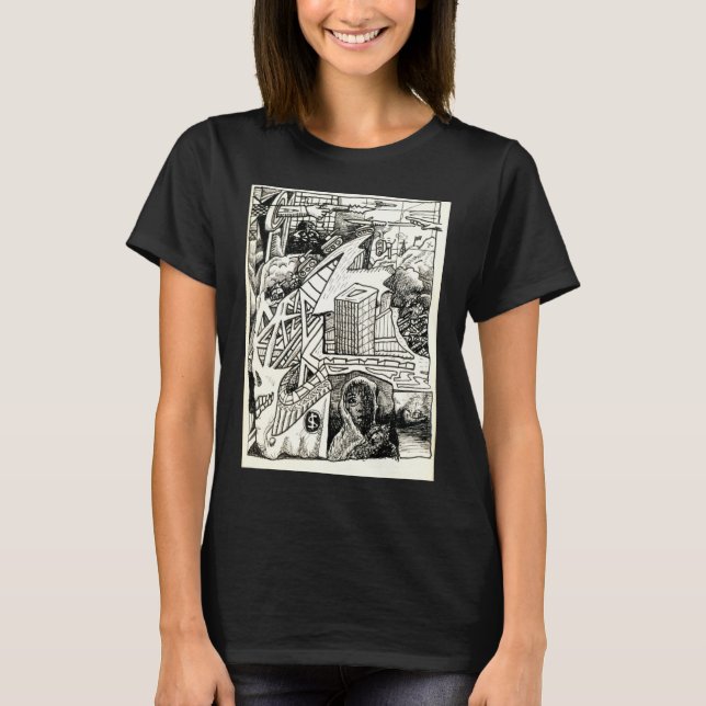 T-shirt avec dessin à l'encre "Modern Warfare" (Devant)