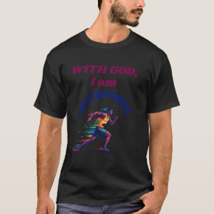 T-shirt Avec Dieu, je suis invincible