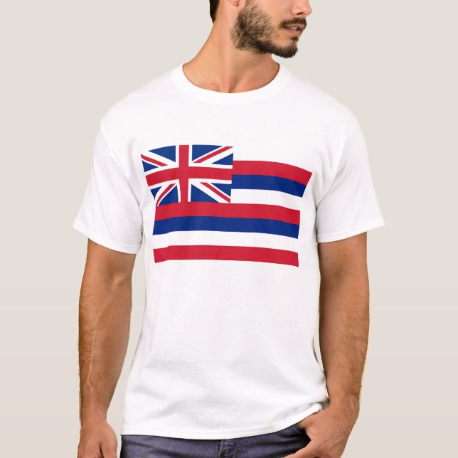 T-shirt avec drapeau de Hawaii State USA (Devant)