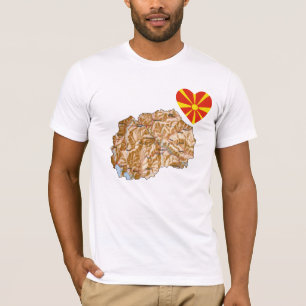 T-shirt avec drapeau de la Macédoine du Nord
