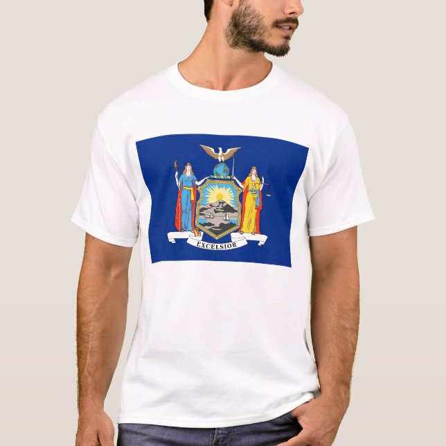 T-shirt avec drapeau de l'État de New York USA (Devant)