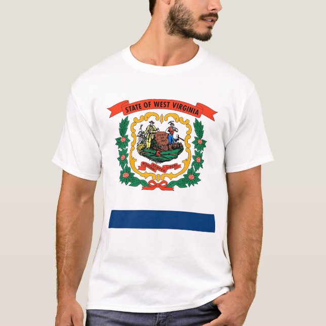 T-shirt avec drapeau de l'état de Virginie Occiden (Devant)