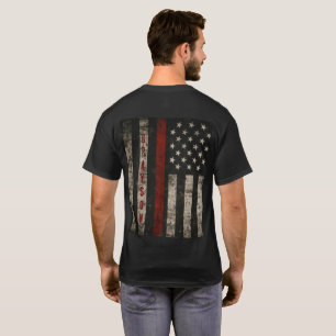 T-shirt avec drapeau de ligne rouge personnalisé