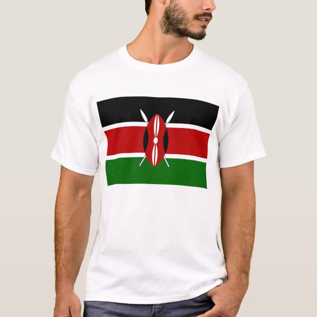 T-shirt avec drapeau du Kenya (Devant)