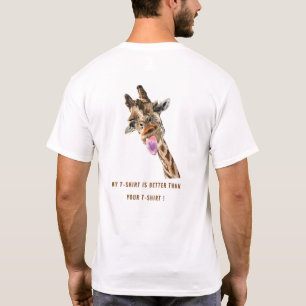 T-shirt avec drôle Giraffe Jouer cadeau Votre text