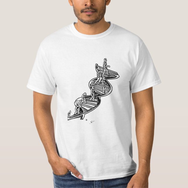 T-shirt avec échelle d'évolution ADN (Devant)