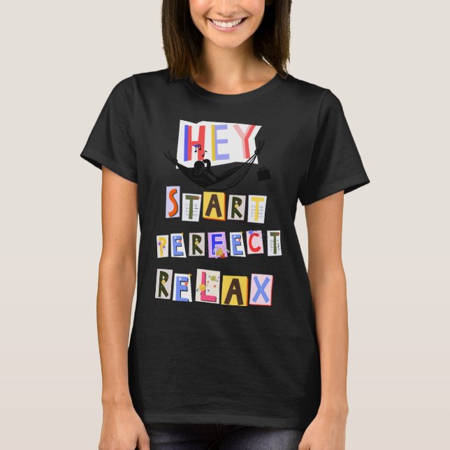 T-shirt avec écriture colorée (Devant)