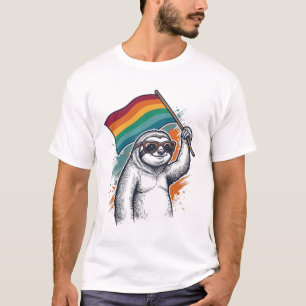 T-shirt avec gravure vintage de paresseux de fiert