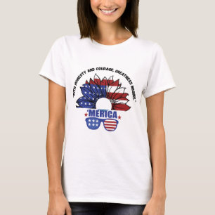 T-shirt Avec honnêteté et courage, la grandeur commence