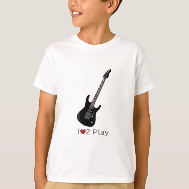 T-shirt avec illustration de guitare électrique (Devant)