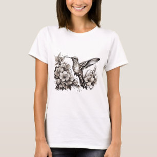 T-shirt avec joli dessin d'oiseau