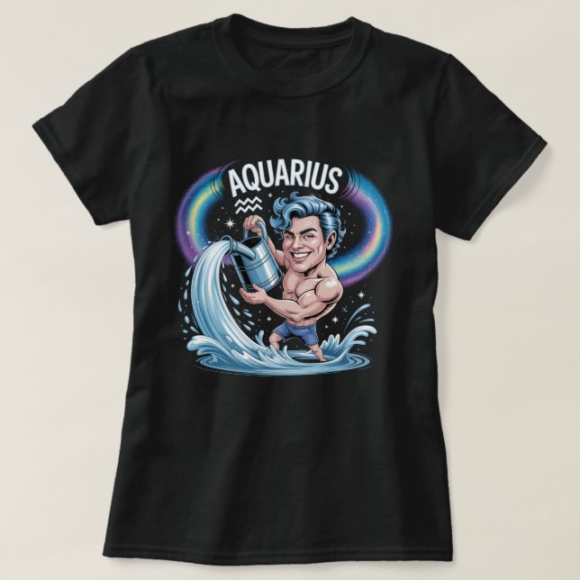 T-shirt avec le zodiaque Aquarius (Design devant)
