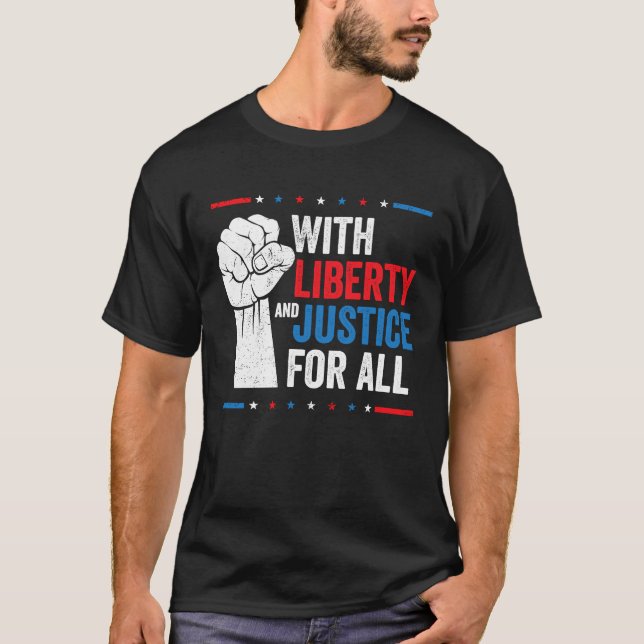 T-shirt Avec Liberté Et Justice Pour Tous Indivisibles Éga (Devant)