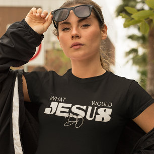 T-Shirt avec l'inscription typographique WWJD