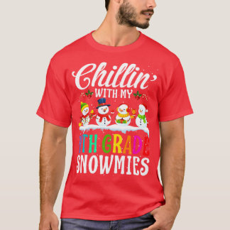 T-shirt Avec Mes Snowmies De 4E Année Professeur Xmas Gi