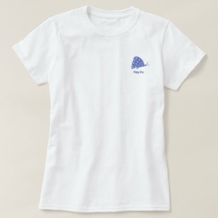 T-Shirt avec petit papillon bleu minimaliste