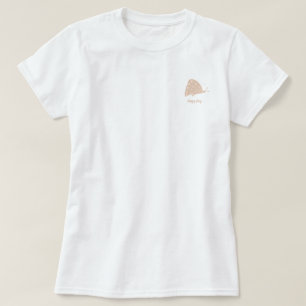 T-Shirt avec petit papillon orange minimaliste