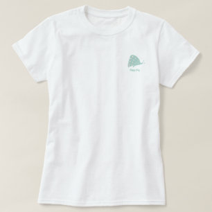 T-Shirt avec petit papillon vert minimaliste
