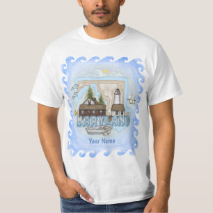 T-shirt avec phare du Maryland 