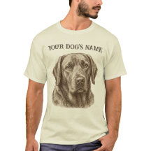T-shirt avec portrait de chien personnalisé, nom d
