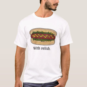 T-shirt AVEC RELISEZ Hot Dog Mustard Bun Hotdog Fast Food