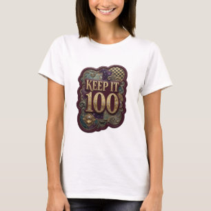 T-shirt avec slogan Fresh Gold KEEP IT 100