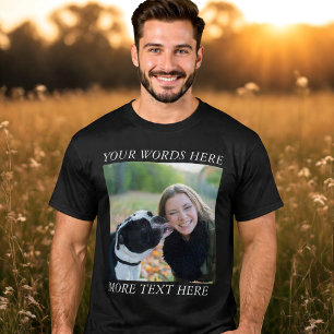 T-Shirt avec téléchargement de photo et texte pers