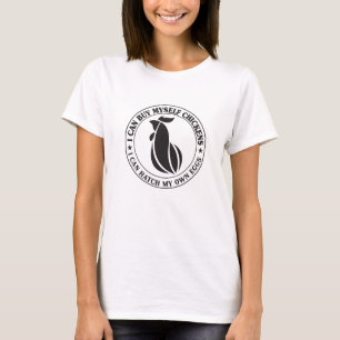 T-shirt avec texte entourant un poulet mignon