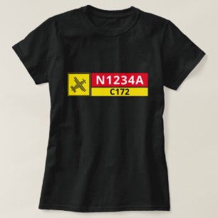 T-Shirt avec un numéro d'avion et un panneau de pi