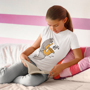 T-shirt avec un phoque jouant du saxophone