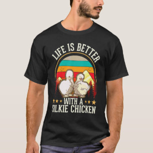 T-shirt avec une poule soie Poule soie