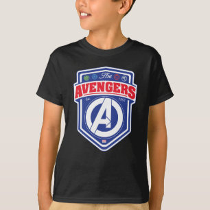 T-shirt Avengers   Badge Rétro Bouclier Avengers