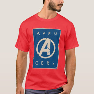 T-shirt Avengers   Logo Avengers Peint en Marbre Rouge