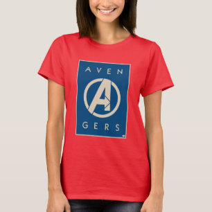T-shirt Avengers   Logo Avengers Peinture Marbre Rouge