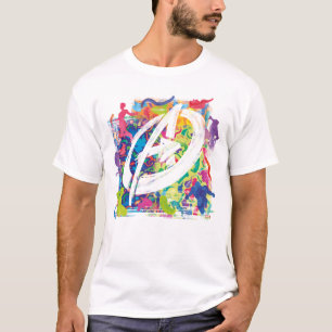 T-shirt Avengers   Logo Silhouette Graffiti Coloré