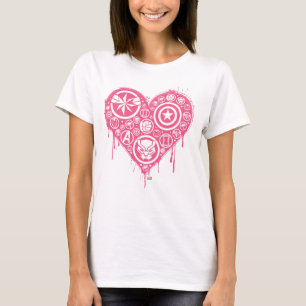 T-shirt Avengers Saint-Valentin   Icônes de cœur peintes
