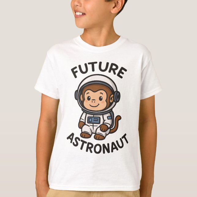 T-shirt Avenir astronaute - Singe spatial mignon (Devant)