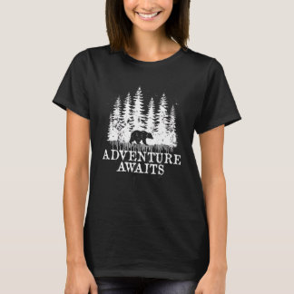 T-shirt Aventure Await - Forêt et ours