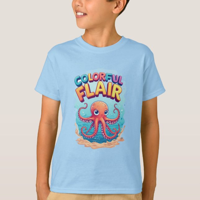 T-shirt 🐙 Aventure de pieuvre sous-marine océanique 🐙 (Devant)