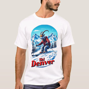 T-shirt Aventure de ski de randonnée chèvre dans les monta
