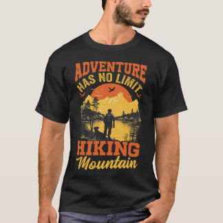T-SHIRT AVENTURE N'A PAS DE LIMITE RANDONNÉE MONTAGNE