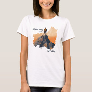 T-shirt Aventure Randonnée, Adventure Await, Let’s Go !