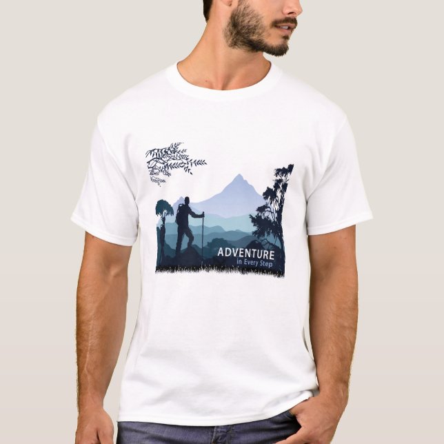 T-shirt Aventure Randonnée, Aventure à chaque étape (Devant)