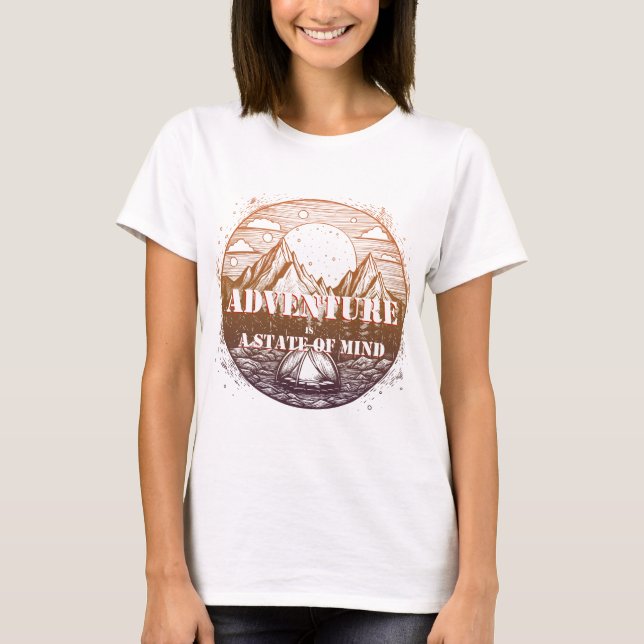 T-shirt Aventure Randonnée, Aventure est un état d'esprit (Devant)