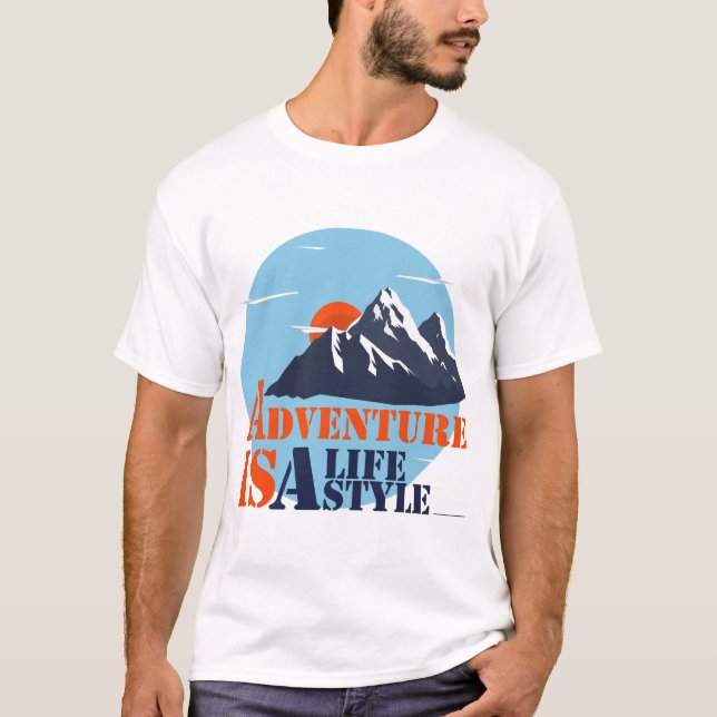 T-shirt Aventure Randonnée, Aventure est un LifeStyle (Devant)