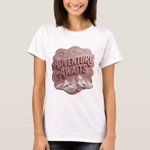 T-shirt Aventure Rose Moderne Vous Attend Art Vestimentair
