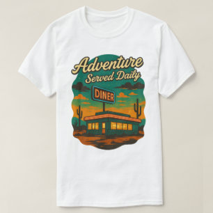 T-shirt Aventure Servi Quotidien Retro Diner Imprimer