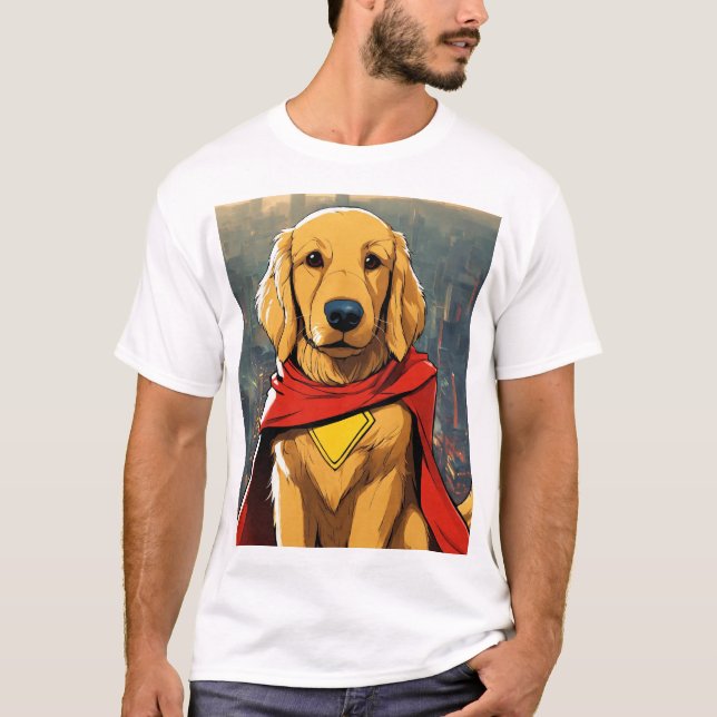 T-shirt Aventures de chien de super-héros (Devant)