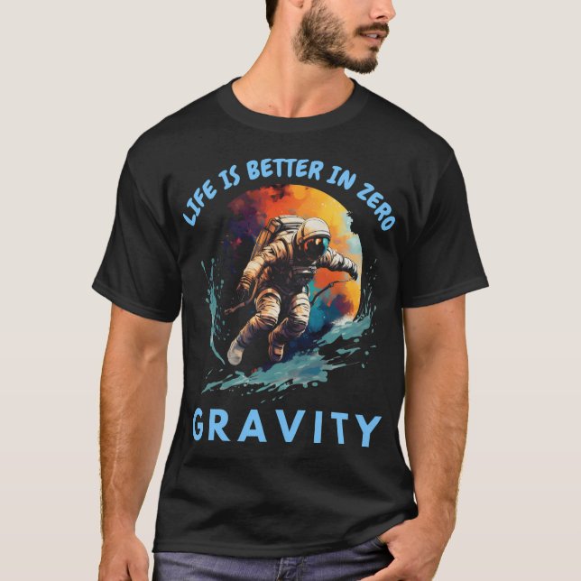 T-shirt Aventures de gravité zéro avec les astronautes (Devant)